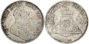 1 Thaler Reino de Baviera (1806 - 1918) Plata Maximiliano I de Baviera (1756 - 1825)