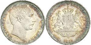 1 Thaler Reino de Baviera (1806 - 1918) Plata Maximiliano II de Baviera(1811 - 1864)