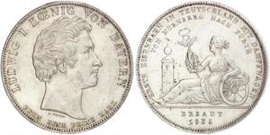 1 Thaler Reino de Baviera (1806 - 1918) Plata Luis I de Baviera(1786 – 1868)
