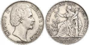 1 Thaler Reino de Baviera (1806 - 1918) Plata Luis II de Baviera(1845 – 1886)