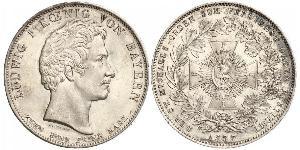 1 Thaler Reino de Baviera (1806 - 1918) Plata Luis I de Baviera(1786 – 1868)