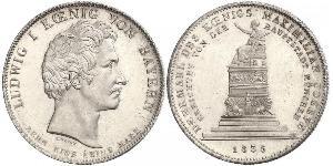 1 Thaler Reino de Baviera (1806 - 1918) Plata Luis I de Baviera(1786 – 1868)