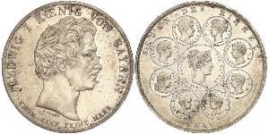 1 Thaler Reino de Baviera (1806 - 1918) Plata Luis I de Baviera(1786 – 1868)