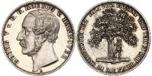 1 Thaler Reino de Hannover (1814 - 1866) Plata Jorge V de Hannover (1819 - 1878)