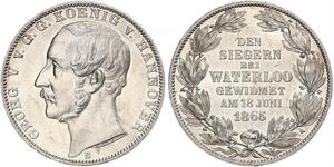 1 Thaler Reino de Hannover (1814 - 1866) Plata Jorge V de Hannover (1819 - 1878)