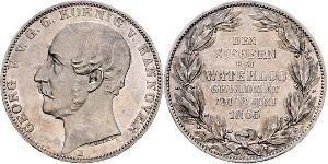 1 Thaler Reino de Hannover (1814 - 1866) Plata Jorge V de Hannover (1819 - 1878)