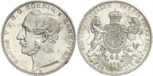 1 Thaler Reino de Hannover (1814 - 1866) Plata Jorge V de Hannover (1819 - 1878)