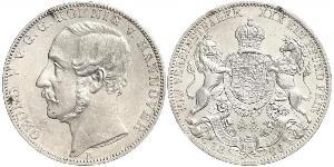 1 Thaler Reino de Hannover (1814 - 1866) Plata Jorge V de Hannover (1819 - 1878)