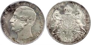 1 Thaler Reino de Hannover (1814 - 1866) Plata Jorge V de Hannover (1819 - 1878)