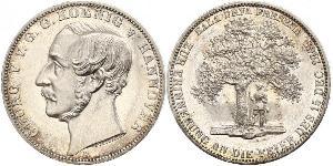 1 Thaler Reino de Hannover (1814 - 1866) Plata Jorge V de Hannover (1819 - 1878)