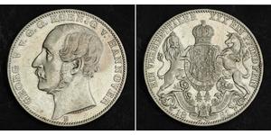 1 Thaler Reino de Hannover (1814 - 1866) Plata Jorge V de Hannover (1819 - 1878)