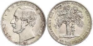 1 Thaler Reino de Hannover (1814 - 1866) Plata Jorge V de Hannover (1819 - 1878)