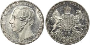 1 Thaler Reino de Hannover (1814 - 1866) Plata Jorge V de Hannover (1819 - 1878)