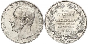 1 Thaler Reino de Hannover (1814 - 1866) Plata Jorge V de Hannover (1819 - 1878)