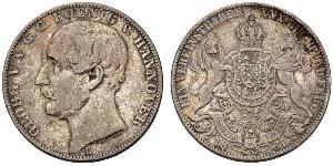 1 Thaler Reino de Hannover (1814 - 1866) Plata Jorge V de Hannover (1819 - 1878)