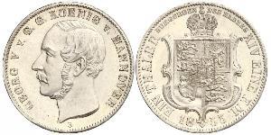 1 Thaler Reino de Hannover (1814 - 1866) Plata Jorge V de Hannover (1819 - 1878)