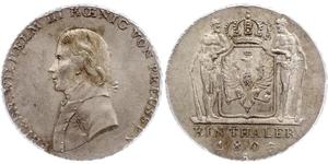 1 Thaler Reino de Prusia (1701-1918) Plata Federico Guillermo III de Prusia (1770 -1840)