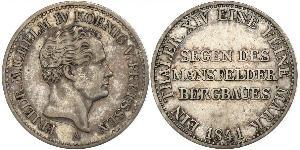 1 Thaler Reino de Prusia (1701-1918) Plata Federico Guillermo IV de Prusia (1795 - 1861)