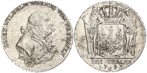 1 Thaler Reino de Prusia (1701-1918) Plata Federico Guillermo II de Prusia