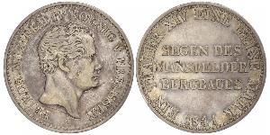 1 Thaler Reino de Prusia (1701-1918) Plata Federico Guillermo IV de Prusia (1795 - 1861)