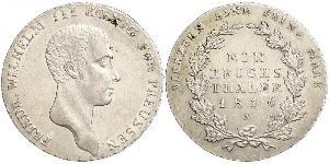 1 Thaler Reino de Prusia (1701-1918) Plata Federico Guillermo III de Prusia (1770 -1840)