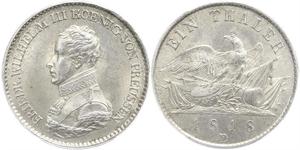 1 Thaler Reino de Prusia (1701-1918) Plata Federico Guillermo III de Prusia (1770 -1840)
