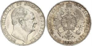 1 Thaler Reino de Prusia (1701-1918) Plata Federico Guillermo IV de Prusia (1795 - 1861)