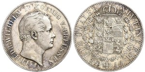 1 Thaler Reino de Prusia (1701-1918) Plata Federico Guillermo IV de Prusia (1795 - 1861)