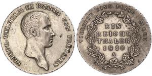 1 Thaler Reino de Prusia (1701-1918) Plata Federico Guillermo III de Prusia (1770 -1840)