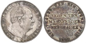 1 Thaler Reino de Prusia (1701-1918) Plata Federico Guillermo IV de Prusia (1795 - 1861)