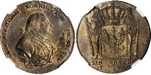 1 Thaler Reino de Prusia (1701-1918) Plata Federico Guillermo II de Prusia