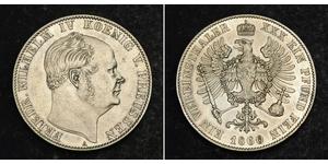 1 Thaler Reino de Prusia (1701-1918) Plata Federico Guillermo IV de Prusia (1795 - 1861)