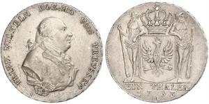 1 Thaler Reino de Prusia (1701-1918) Plata Federico Guillermo II de Prusia