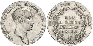 1 Thaler Reino de Prusia (1701-1918) Plata Federico Guillermo III de Prusia (1770 -1840)