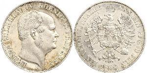 1 Thaler Reino de Prusia (1701-1918) Plata Federico Guillermo IV de Prusia (1795 - 1861)