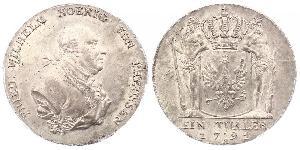 1 Thaler Reino de Prusia (1701-1918) Plata Federico Guillermo II de Prusia