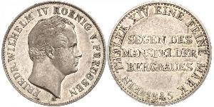 1 Thaler Reino de Prusia (1701-1918) Plata Federico Guillermo IV de Prusia (1795 - 1861)
