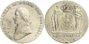 1 Thaler Reino de Prusia (1701-1918) Plata Federico Guillermo III de Prusia (1770 -1840)