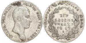 1 Thaler Reino de Prusia (1701-1918) Plata Federico Guillermo III de Prusia (1770 -1840)