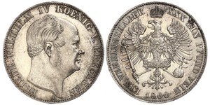 1 Thaler Reino de Prusia (1701-1918) Plata Federico Guillermo IV de Prusia (1795 - 1861)