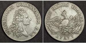 1 Thaler Reino de Prusia (1701-1918) Plata Federico II el Grande (1712 – 1786)