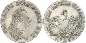 1 Thaler Reino de Prusia (1701-1918) Plata Federico II el Grande (1712 – 1786)