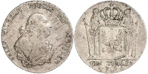 1 Thaler Reino de Prusia (1701-1918) Plata Federico Guillermo II de Prusia