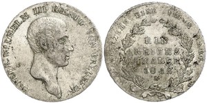 1 Thaler Reino de Prusia (1701-1918) Plata Federico Guillermo III de Prusia (1770 -1840)