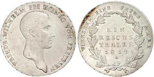 1 Thaler Reino de Prusia (1701-1918) Plata Federico Guillermo III de Prusia (1770 -1840)