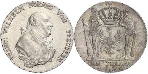 1 Thaler Reino de Prusia (1701-1918) Plata Federico Guillermo II de Prusia