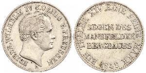 1 Thaler Reino de Prusia (1701-1918) Plata Federico Guillermo IV de Prusia (1795 - 1861)