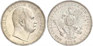 1 Thaler Reino de Prusia (1701-1918) Plata Wilhelm I, German Emperor (1797-1888)