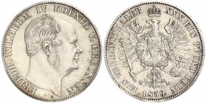 1 Thaler Reino de Prusia (1701-1918) Plata Federico Guillermo IV de Prusia (1795 - 1861)
