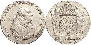 1 Thaler Reino de Prusia (1701-1918) Plata Federico Guillermo II de Prusia